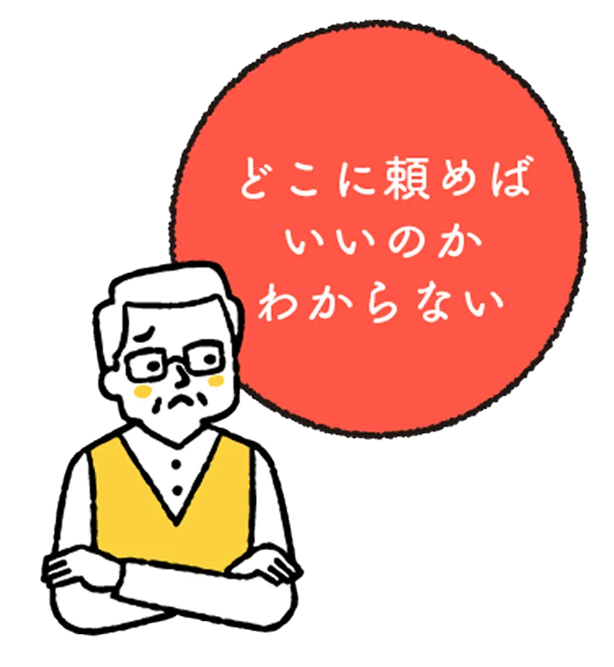 どこに頼めばいいのかわからない